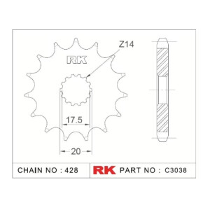 RK Antriebsritzel "3038" 428 Teilung Stahl...