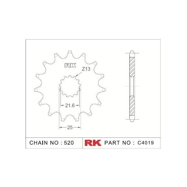 RK Antriebsritzel "4019" 520 Teilung Kawasaki/Yamaha