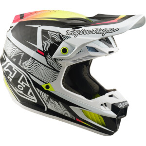 TROY LEE DESIGNS SE5 Carbon Mips Helm - Lined Up Weiß