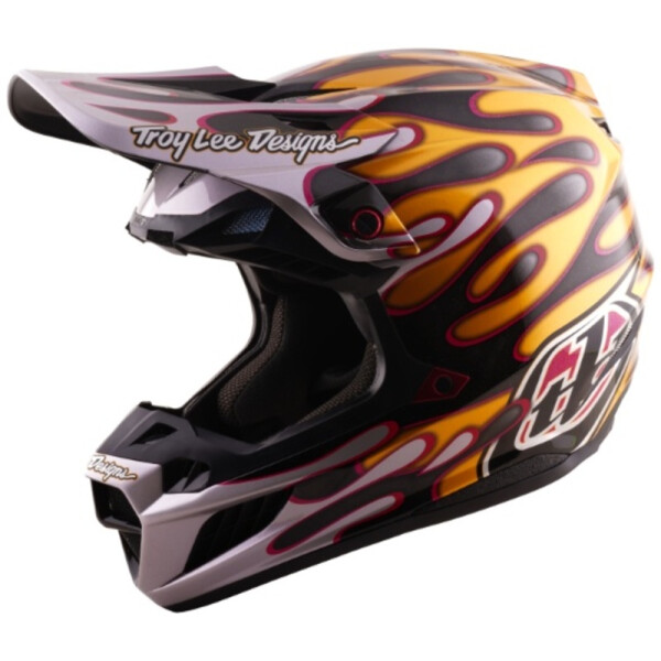TROY LEE DESIGNS SE5 Carbon Mips Helm - Overspray Schwarz/Gold