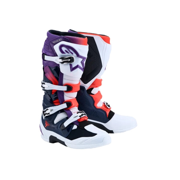 Alpinestars TECH 7 Blau, Weiß, Lila, Fluoreszierend Rot