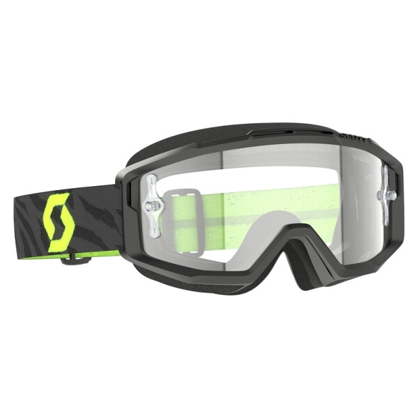 SCOTT Split OTG Goggle - Zebra Black/Neon Yellow Clear Works Lens