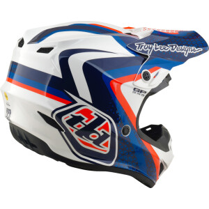 TROY LEE DESIGNS GP Pro Mips Helm Slides - Weiß/Blau