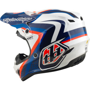 TROY LEE DESIGNS GP Pro Mips Helm Slides - Weiß/Blau