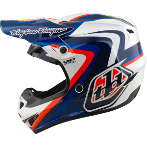 TROY LEE DESIGNS GP Pro Mips Helm Slides - Weiß/Blau