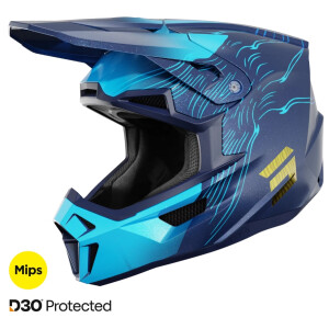 SHOT RACEGEAR Crosshelm "Lite Volt" blau / türkis glänzend