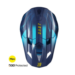 SHOT RACEGEAR Crosshelm "Lite Volt" blau / türkis glänzend