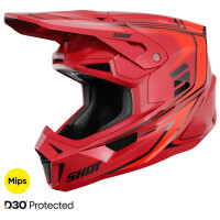 SHOT RACEGEAR Crosshelm "Lite Glory"  rot / schwarz glänzend