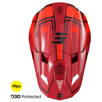 SHOT RACEGEAR Crosshelm "Lite Glory"  rot / schwarz glänzend
