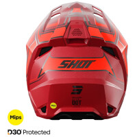 SHOT RACEGEAR Crosshelm "Lite Glory"  rot / schwarz glänzend