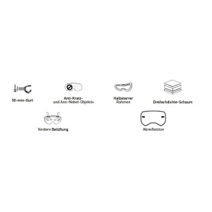 SHOT RACEGEAR Crossbrille "Iris 2.0 Solid" schwarz / weiß glänzend
