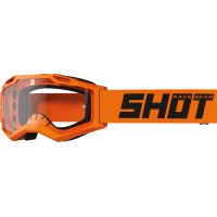 SHOT RACEGEAR Crossbrille "Assault 2.0 Solid" klar, neonorange / schwarz glänzend